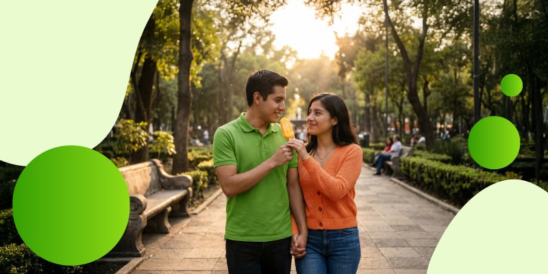 Experiencia económica San Valentín paseo en el parque