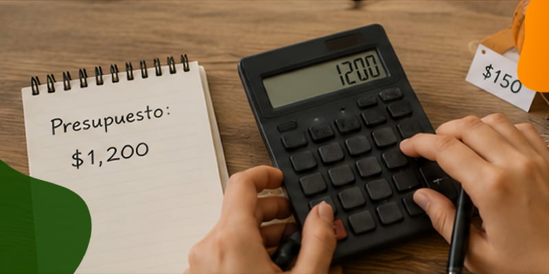 Persona calculando el presupuesto de Halloween para controlar gastos en disfraces y decoración